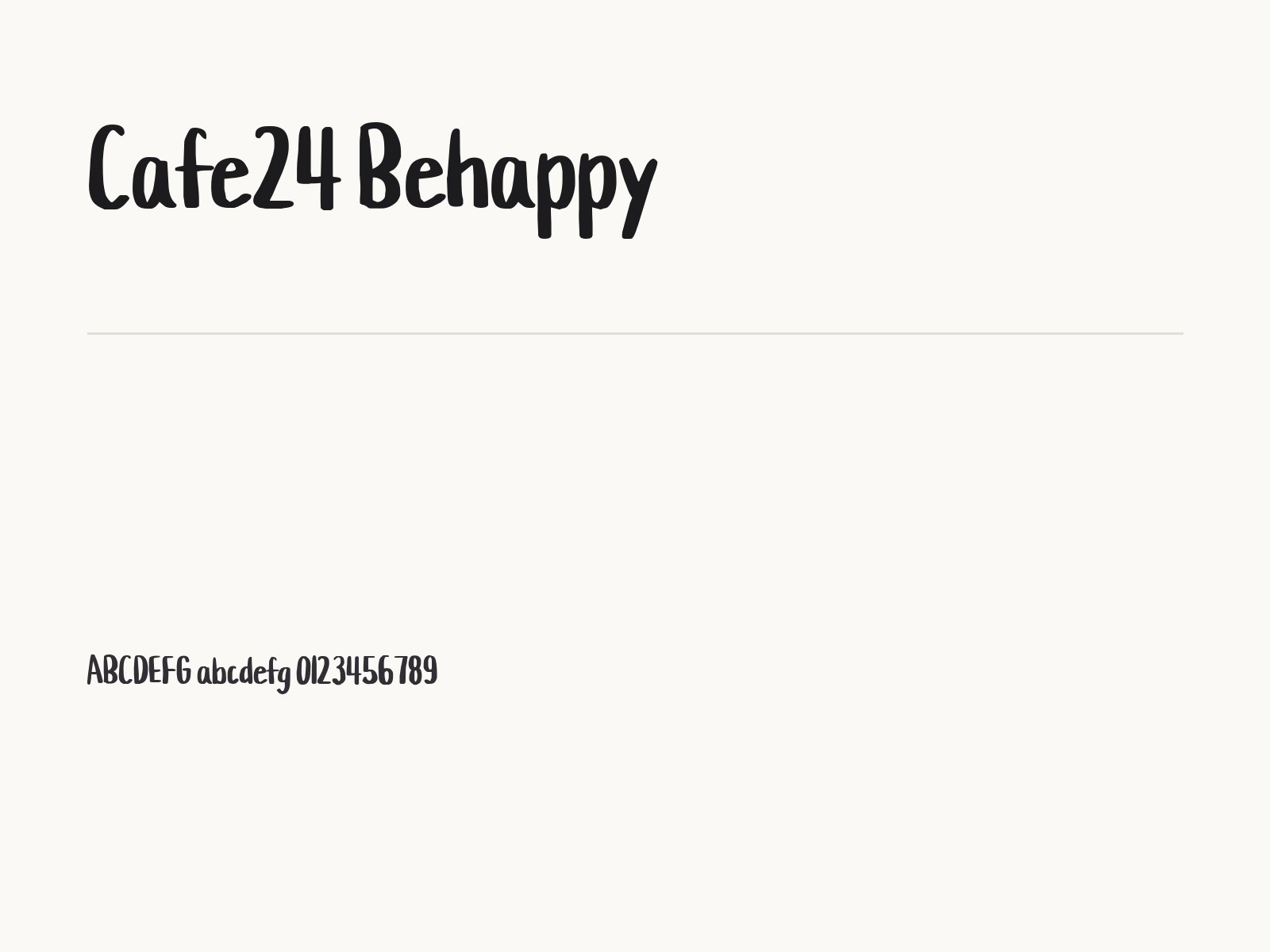 Cafe24 Behappy 폰트를 윈도우 · 맥 · PPT · 한글에 설치하고 쓰는 법 Cafe24 Behappy 전체 (글꼴 파일 1개) 미리보기