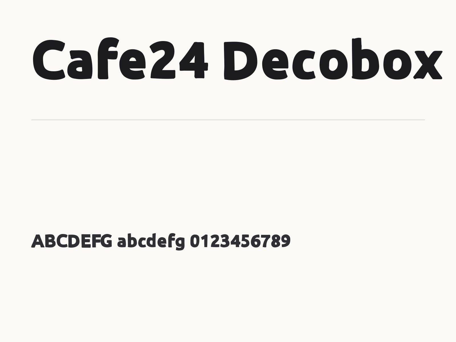 Cafe24 Decobox 폰트 설치하고 PPT·한글·맥에서 영문 제목으로 쓰기 Cafe24 Decobox 전체 (글꼴 파일 1개) 미리보기