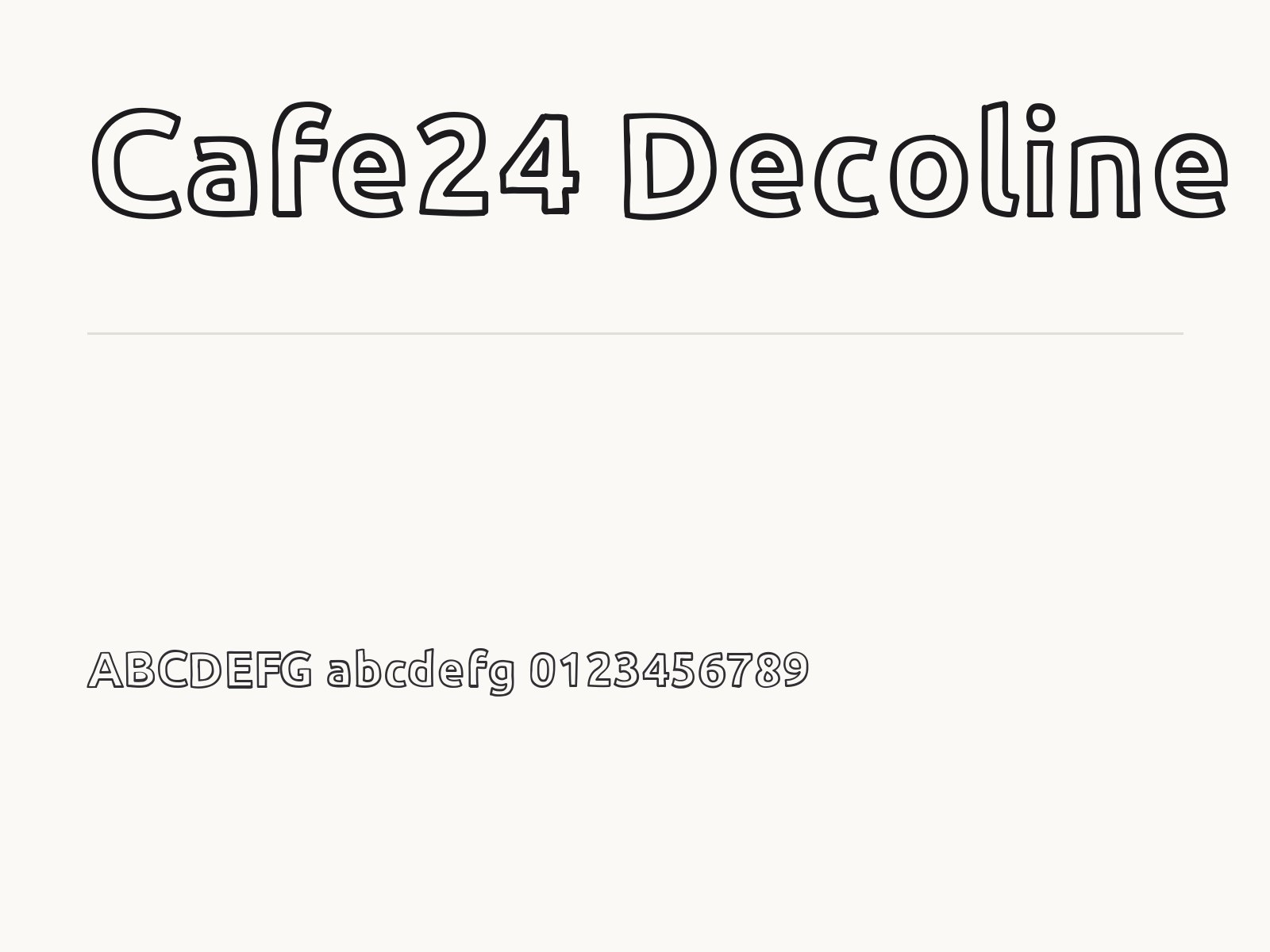 Cafe24 Decoline 무료 폰트 Cafe24 Decoline 전체 (글꼴 파일 1개) 미리보기