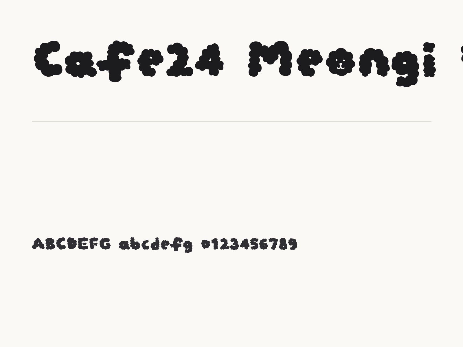 Cafe24 Meongi Black 폰트 윈도우 · 맥 설치와 PPT · 한글 적용 Cafe24 Meongi Black 전체 (글꼴 파일 1개) 미리보기