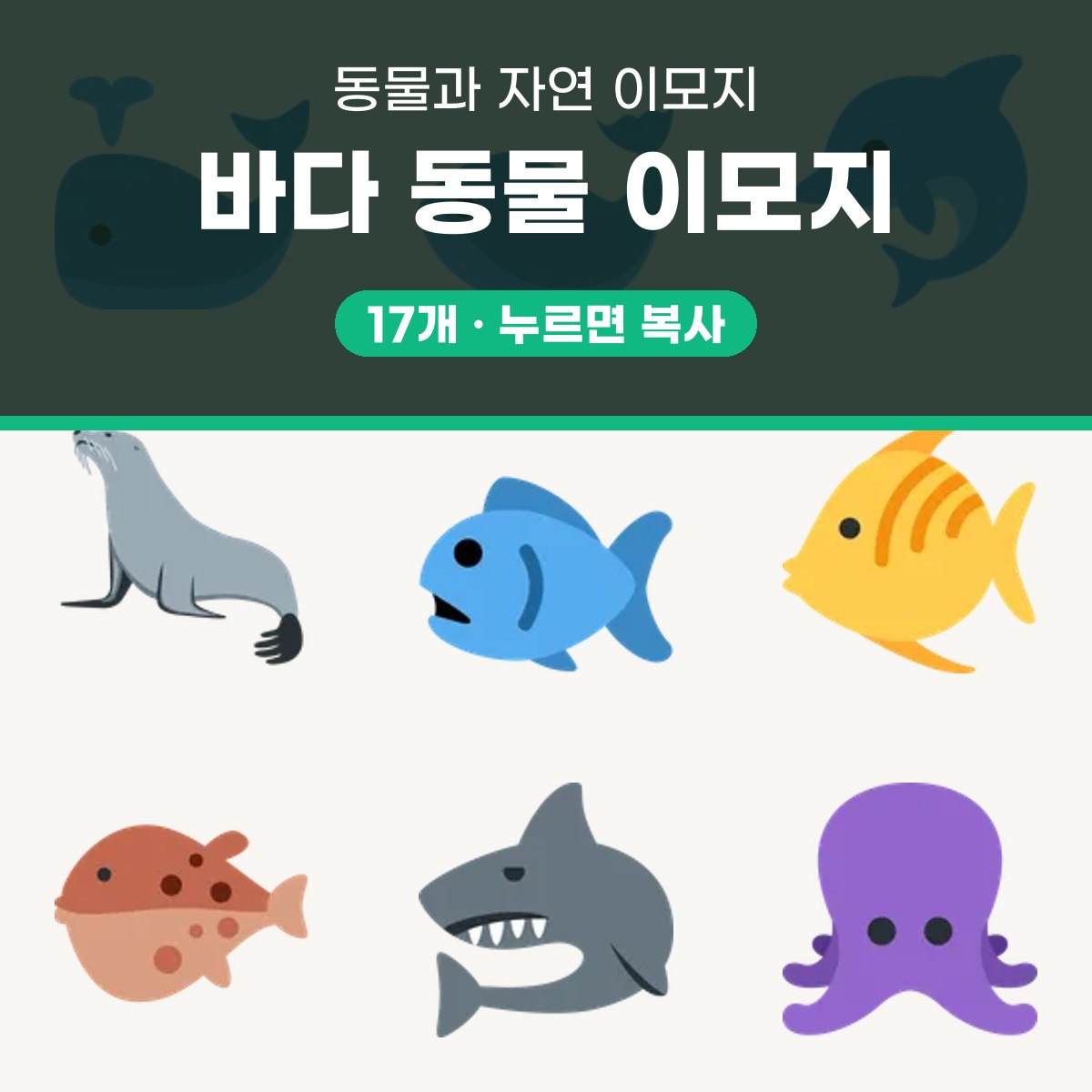 바다 동물 이모지 대표 이미지