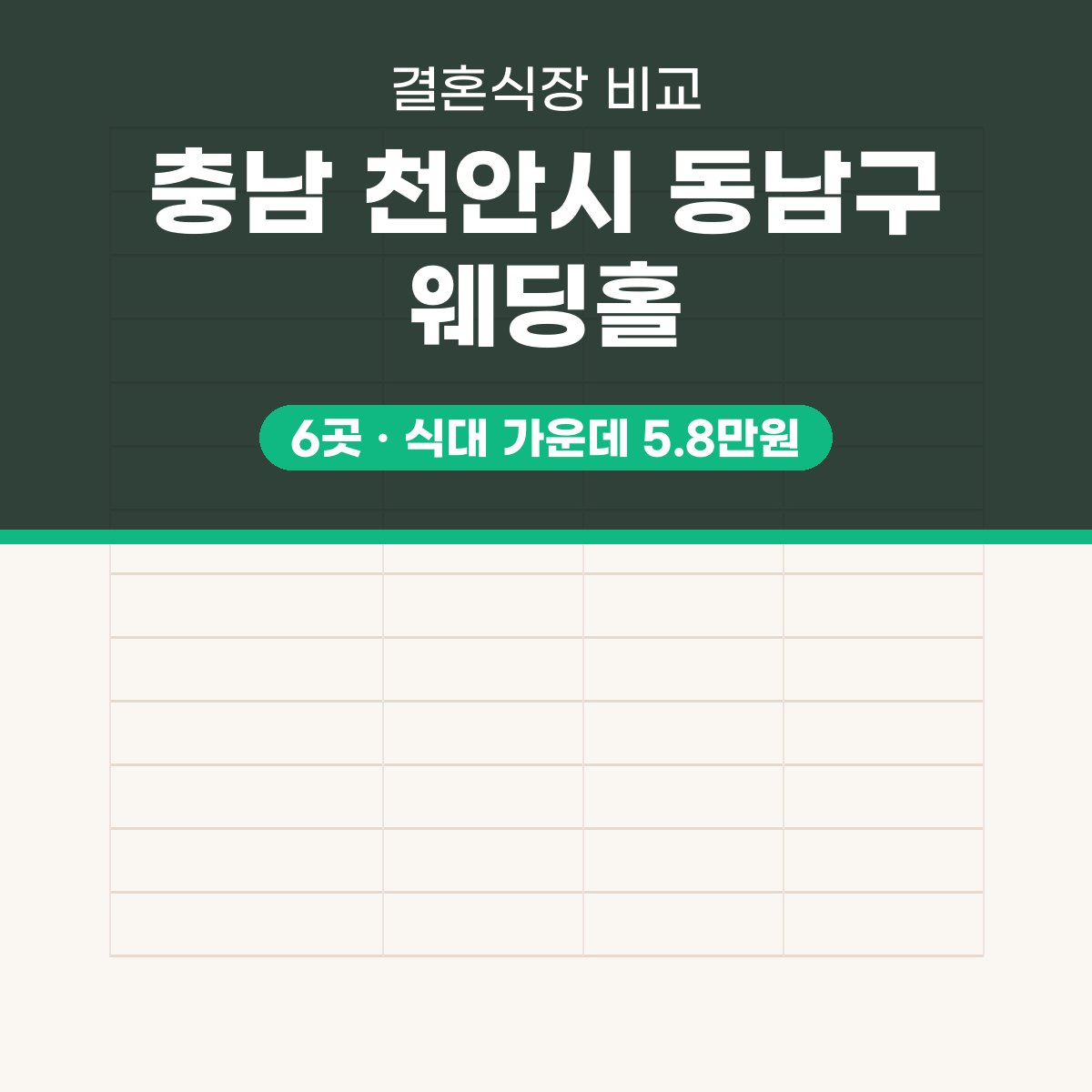 충남 천안시 동남구 웨딩홀 6곳 비교 대표 이미지