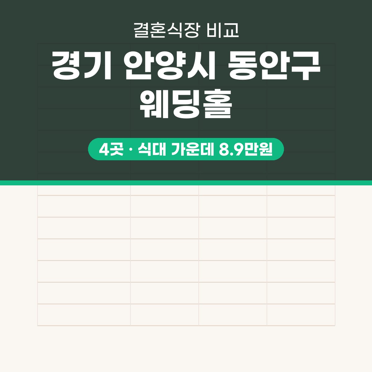 경기 안양시 동안구 웨딩홀 4곳 비교 대표 이미지