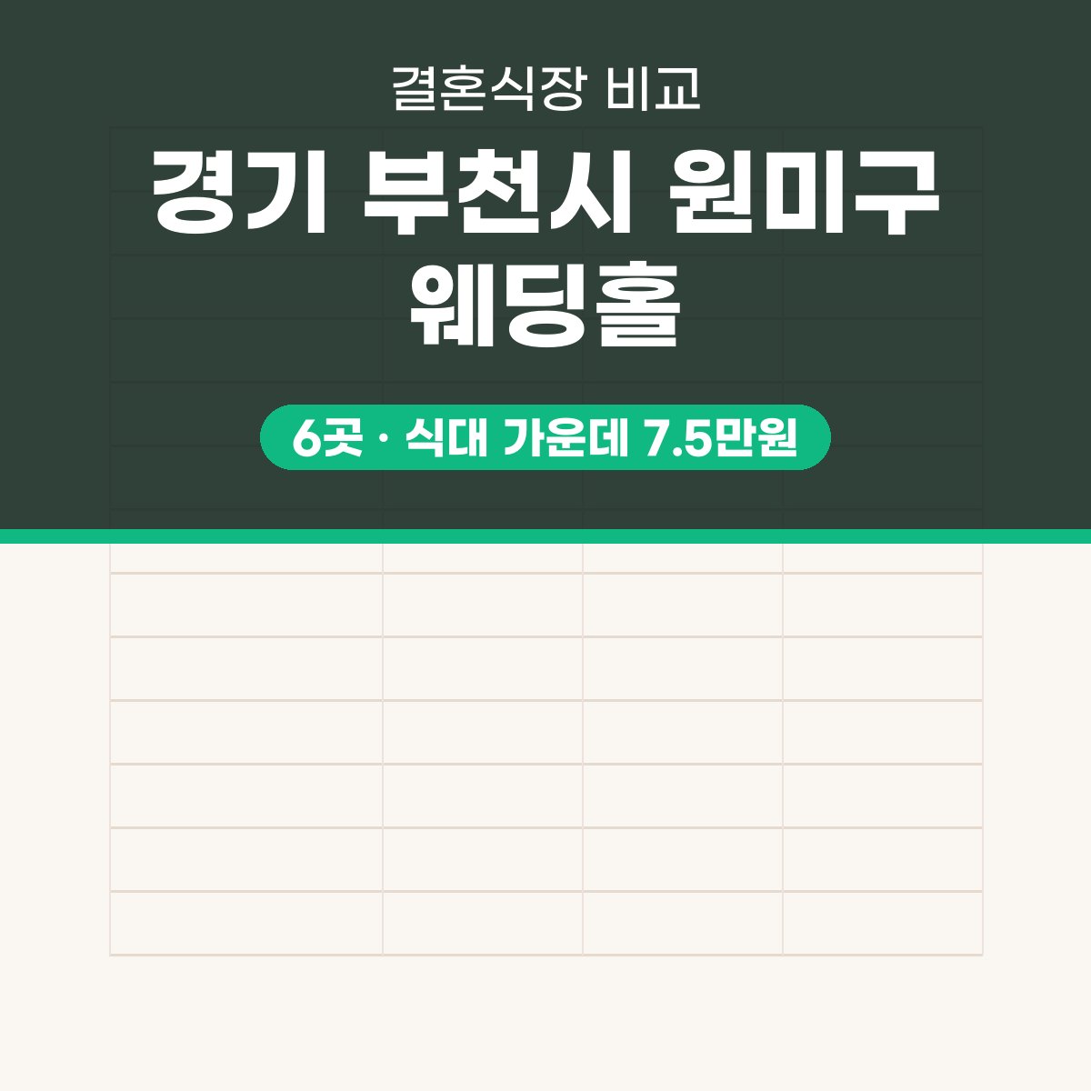 경기 부천시 원미구 웨딩홀 6곳 비교 대표 이미지