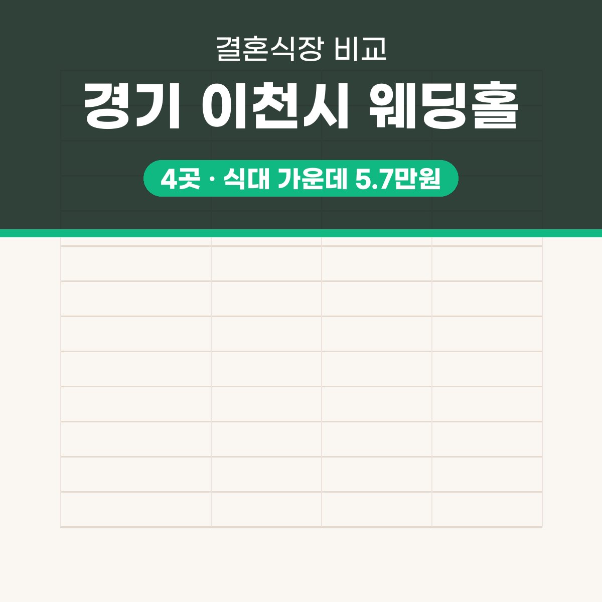 경기 이천시 웨딩홀 4곳 비교 대표 이미지
