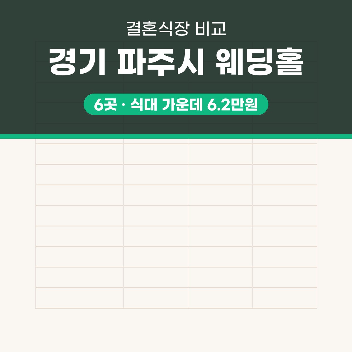 경기 파주시 웨딩홀 6곳 비교 대표 이미지