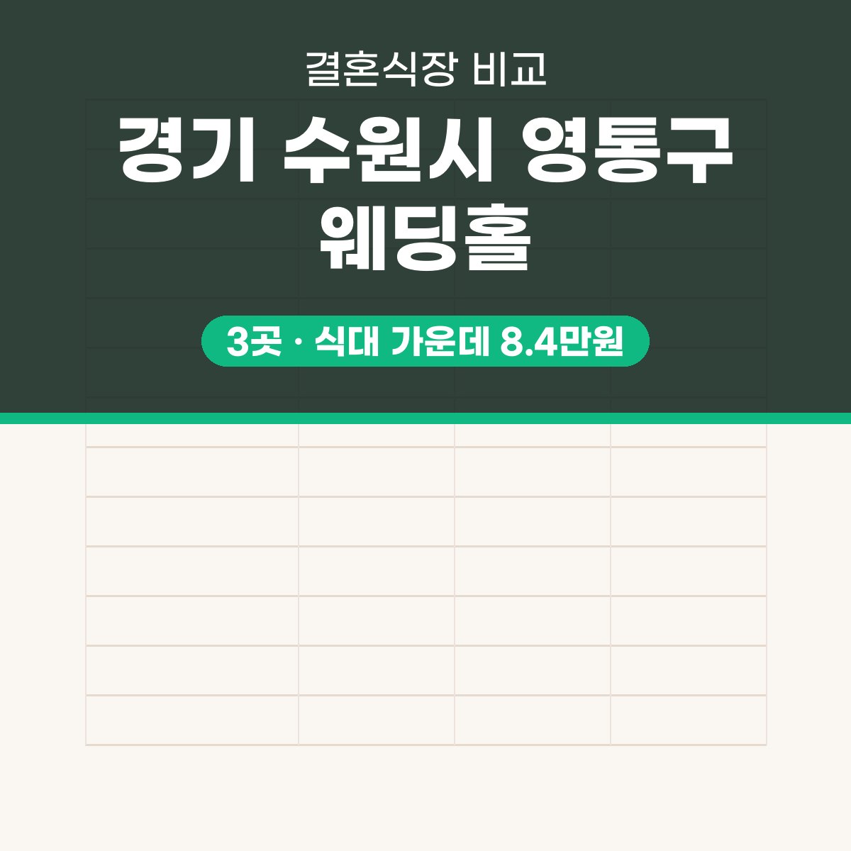 경기 수원시 영통구 웨딩홀 3곳 비교 대표 이미지