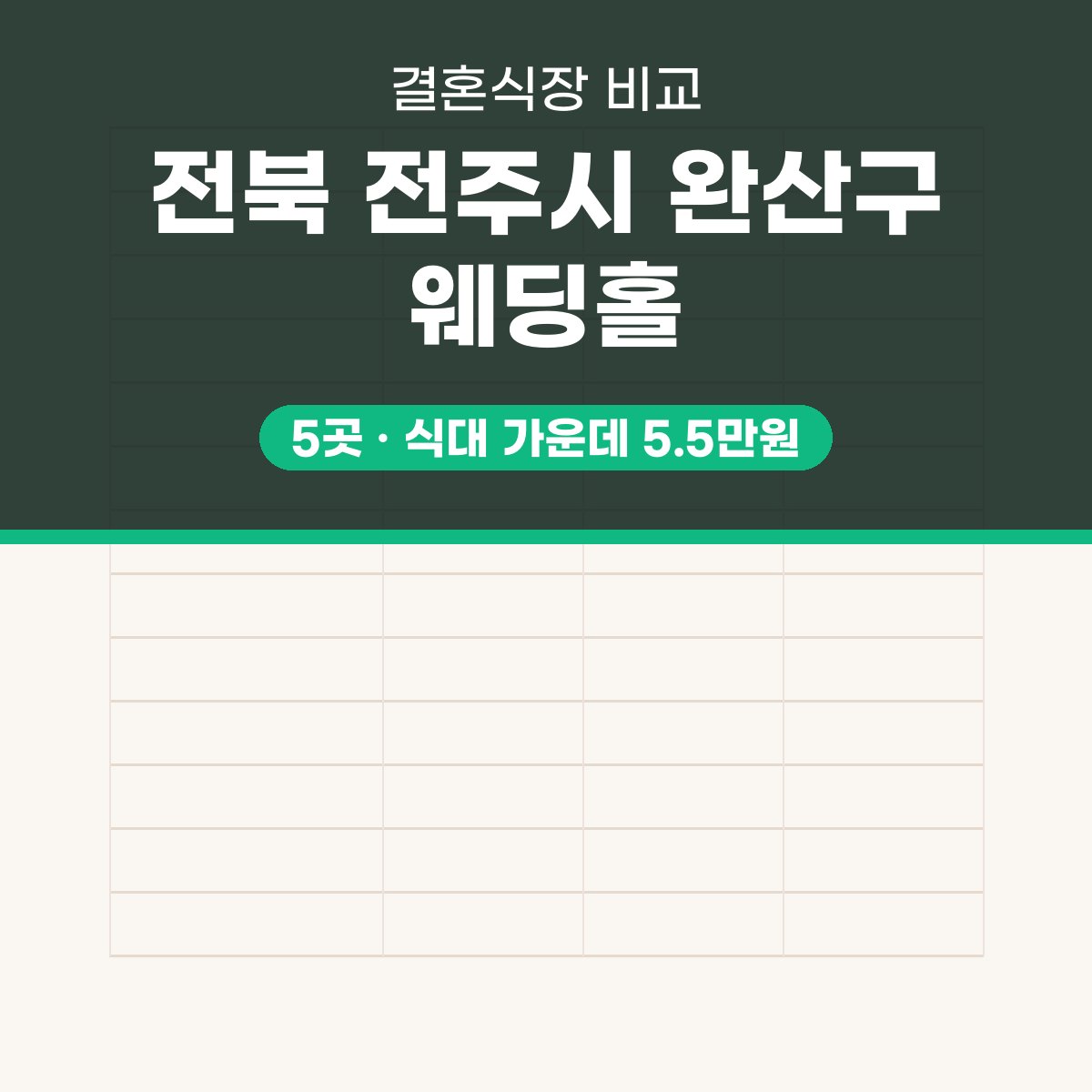 전북 전주시 완산구 웨딩홀 5곳 비교 대표 이미지